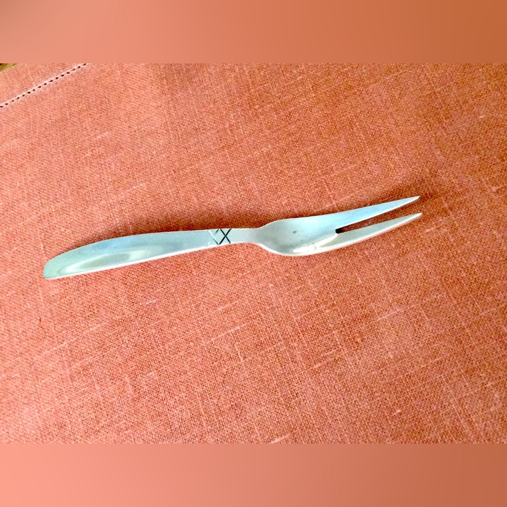 Vintage Harlequin Pattern Hors d'oeuvre Fork - Signed Allan Adler Sterling - MCM